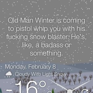 Welcome to my men's closet.baby it's cold outside